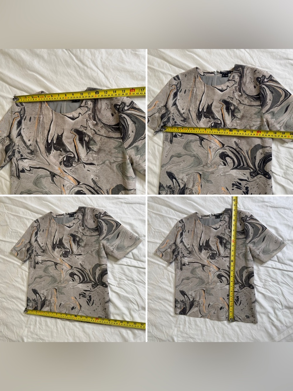 Theory Silk Marble Print Matching Set P 0 Wearable Art Quiet Luxury F08 - Picture 6 of 10
